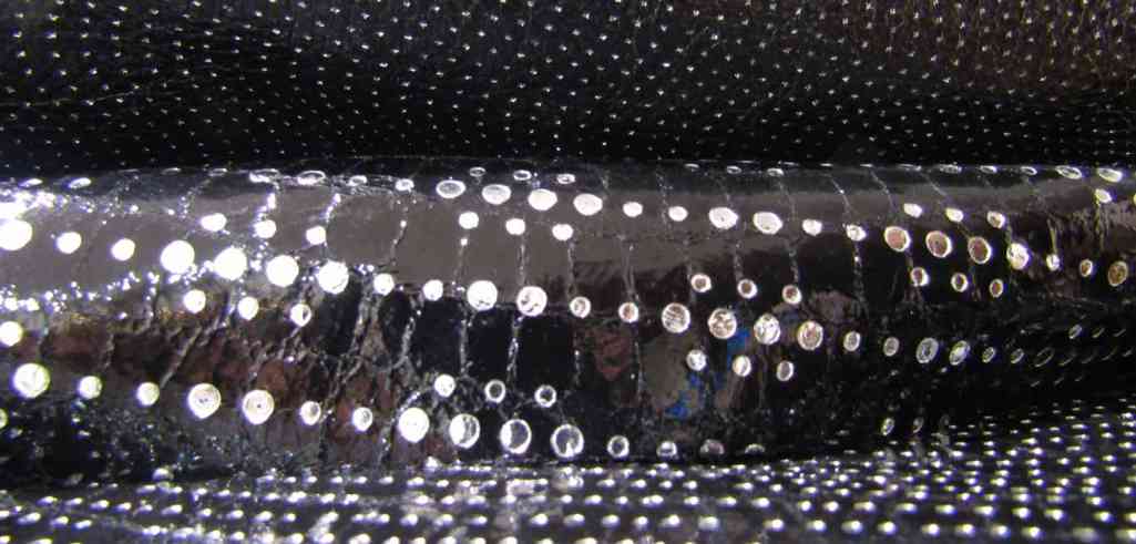 Example of punched with laminfoil on paillettes